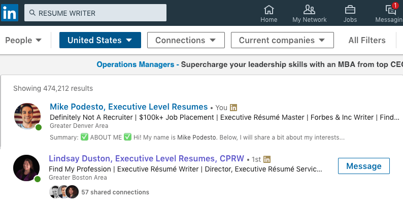Resume Writer on LinkedIn