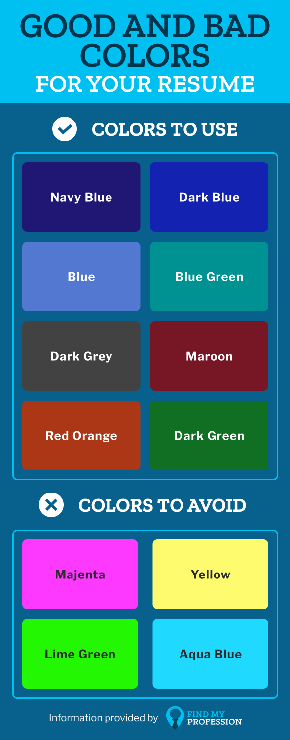 Good and Bad Colors For Your Resume