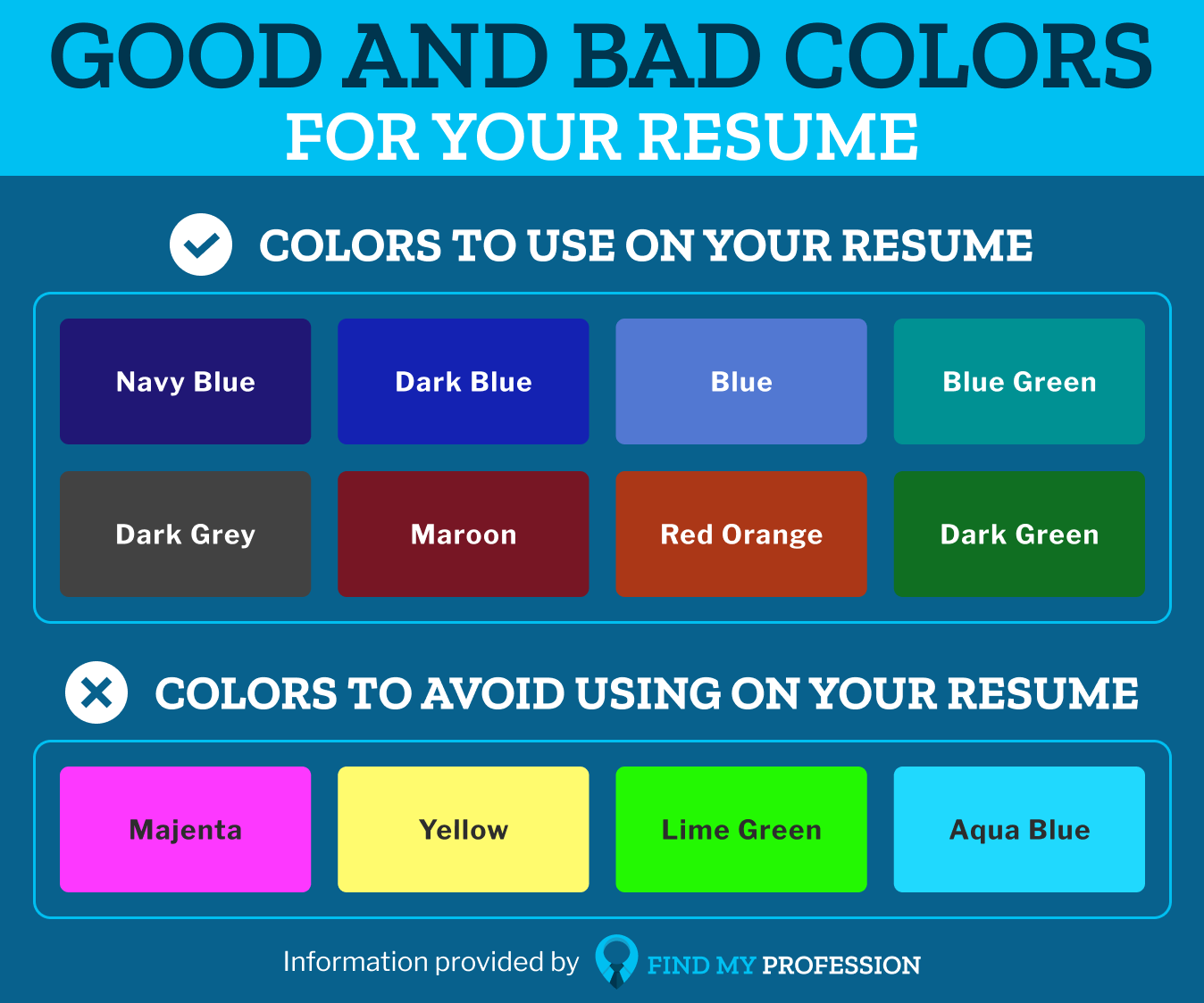Good and Bad Colors For Your Resume