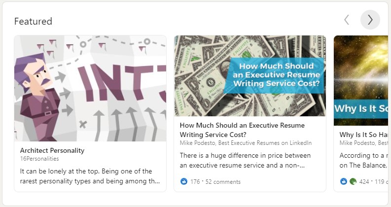 LinkedIn featured section