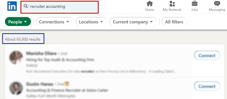 LinkedIn search example