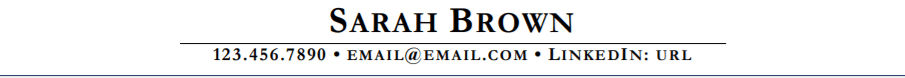Resume header sample