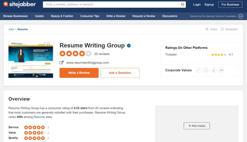 the resume writing group