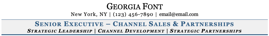 Resume Font - Georgia