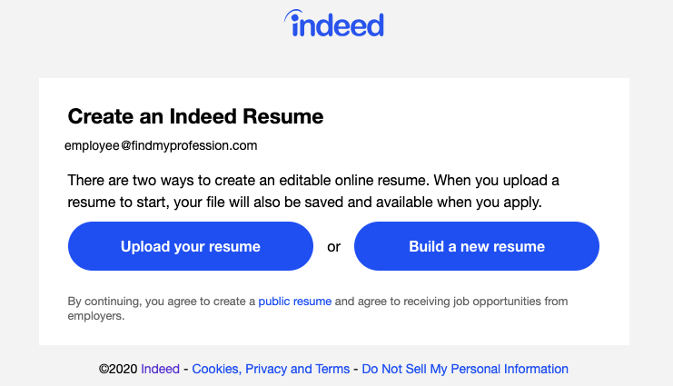 Indeed - Upload or Create Resume