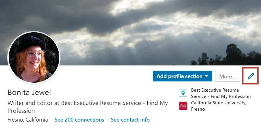 LinkedIn profile headline edit