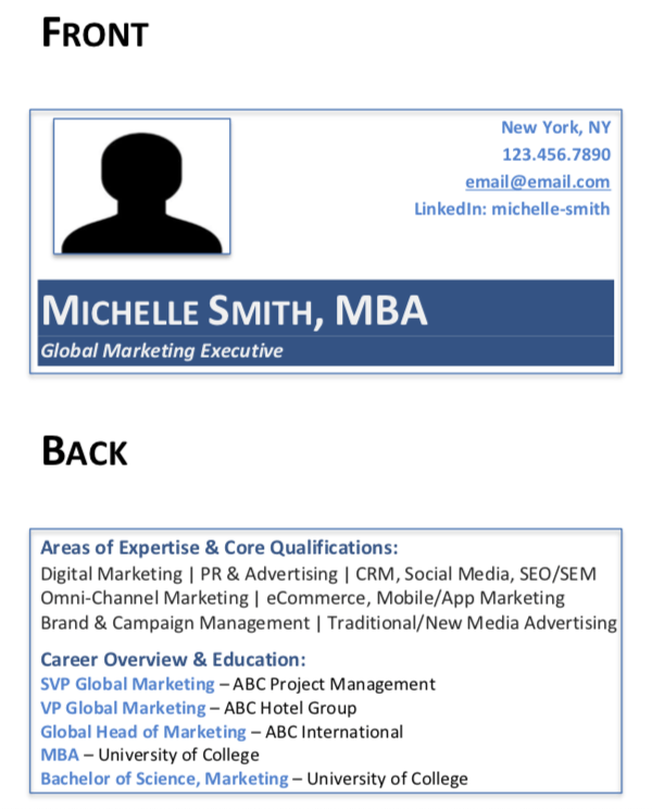 Mini Resume Sample