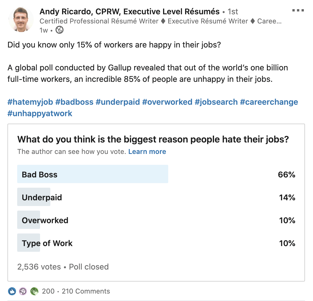 Why Do People Hate Their Jobs Poll