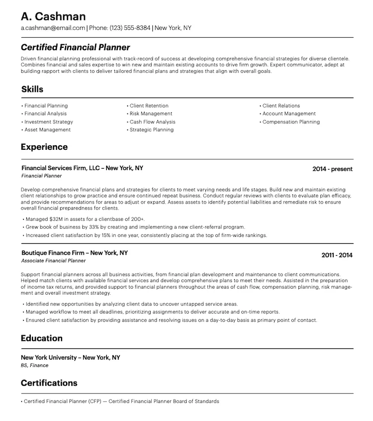 Randstad RiseSmart Resume Sample