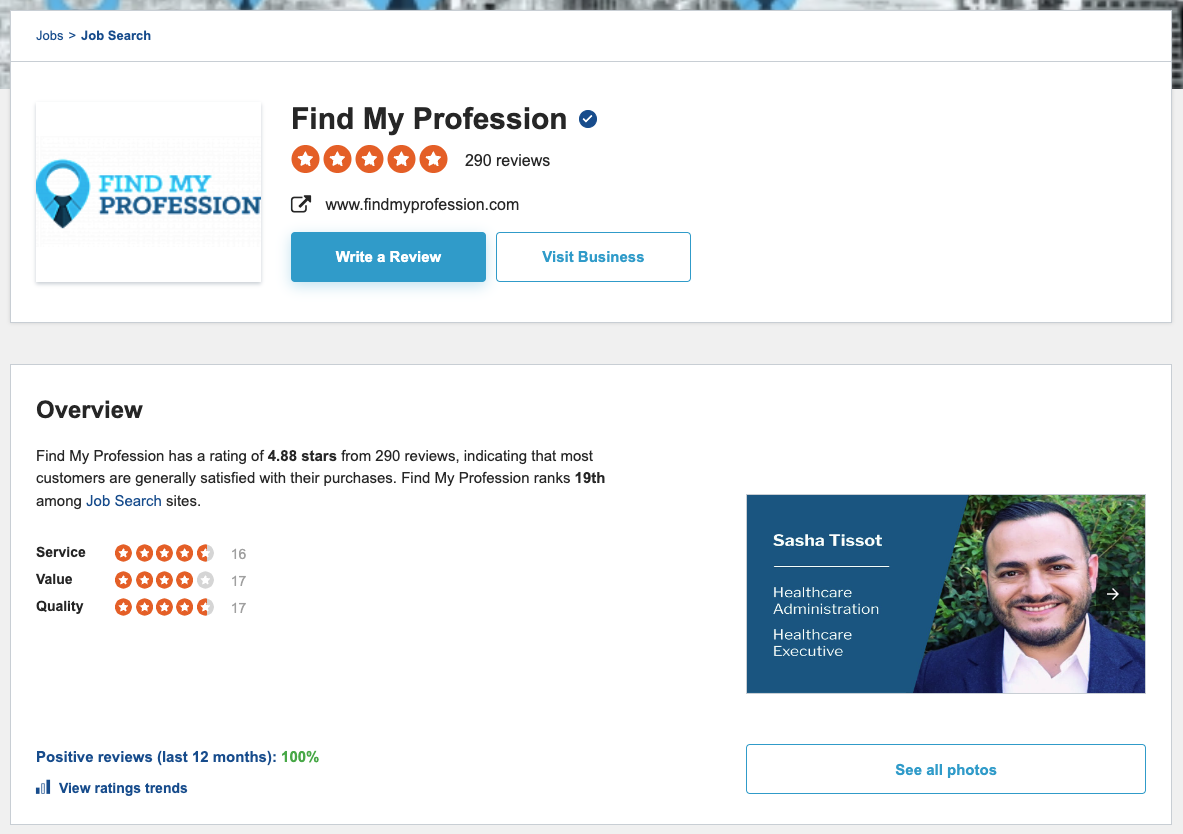 Find My Profession Sitejabber Reviews