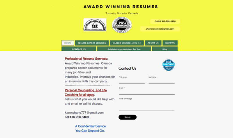 Award Winning Resumes