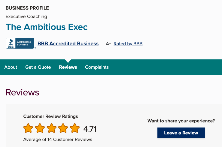 The Ambitious Exec BBB Reviews