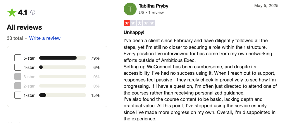 The Ambitious Exec Trustpilot Reviews